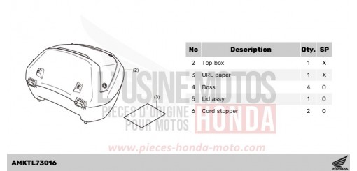 KIT,TOP BOX(MANUAL) NT1100DR de 2024